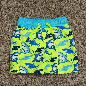 Boys size 18 months Shark Print Swim Shorts,‎ wave zone, summer, pool